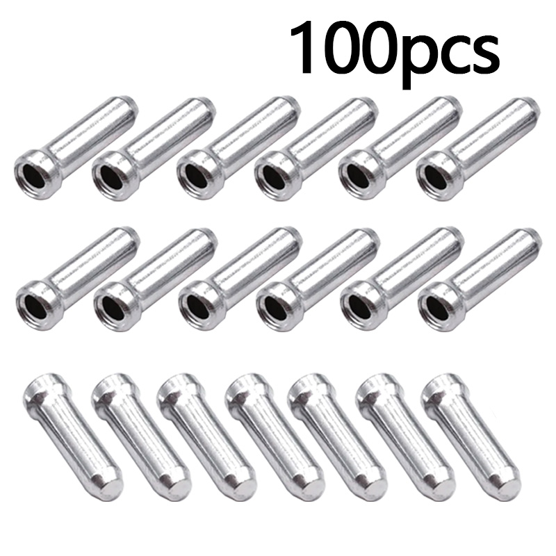 Wire Connector Cap - 100/200 個アルミブレーキシフトケーブルエンドキャップクリンプ MTB ディレイラーケーブル用バイクアクセサリー