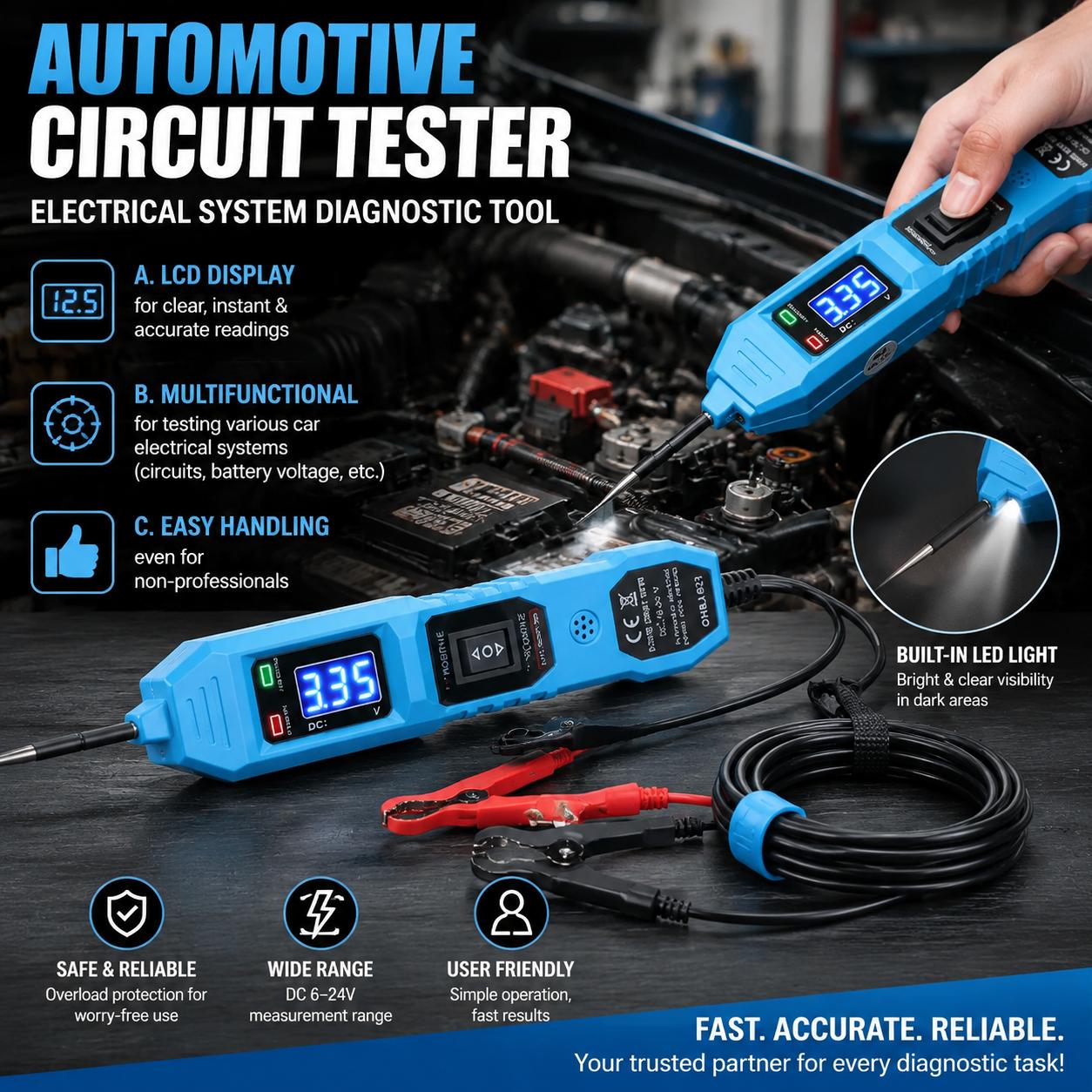 Circuit Breaker Finder - 自動車診断ツール ショートオープン回路ファインダー ケーブルトラッカー デジタルワイヤートレーサー 車用電気回路ブレーカーテスター ロケーター