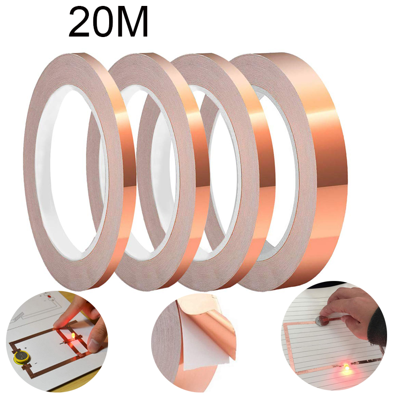 Plumbing Tape Ptfe - 20 メートル片面導電性銅箔テープストリップ粘着シールド耐熱テープ 2 ミリメートル 3 ミリメートル