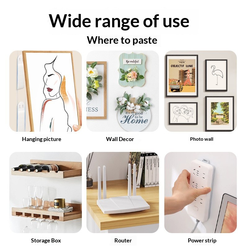Picture Hanging Strip - ドリル不要の絵画吊り下げフック、粘着式取り外し可能な壁掛けストリップ、写真、ポスター、額縁、家の装飾オーガナイザー、壁に安全に取り付けることができます