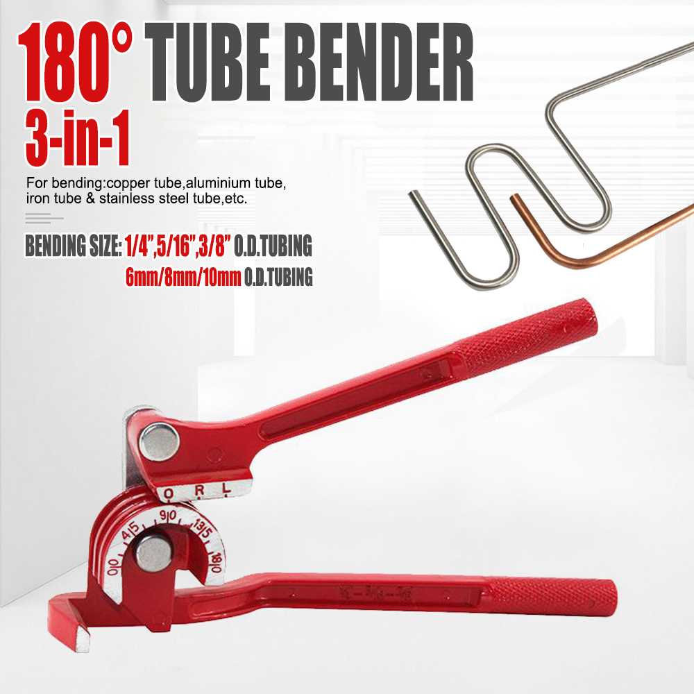 Home Improvement Youtube - 3-in-1パイプベンダーツール、6mm/8mm/10mm燃料ブレーキパイプ用90〜180度チューブ曲げ機、家庭用DIYハンドツール