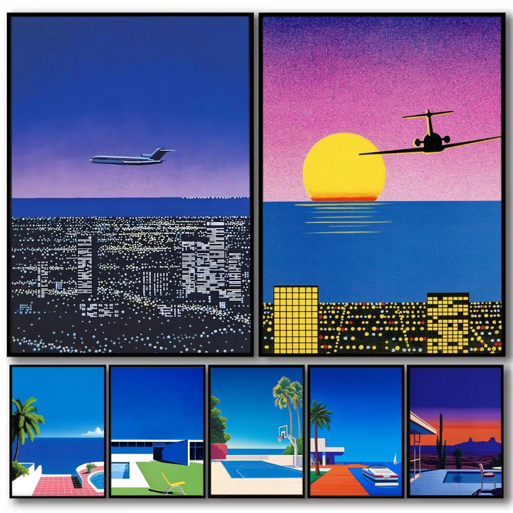 Wall Texture Spray - 1pc フレームレス H-hiroshi Nagai アートワーク絵画書道高品質コットンキャンバスポスター壁アートリビングルーム用コーヒーホー