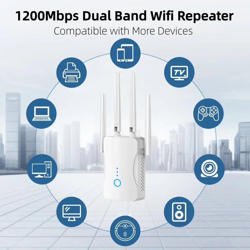 Home Improvement Hardware - 1200Mbps デュアルバンド WiFi リピーター ワイヤレス 2.4G