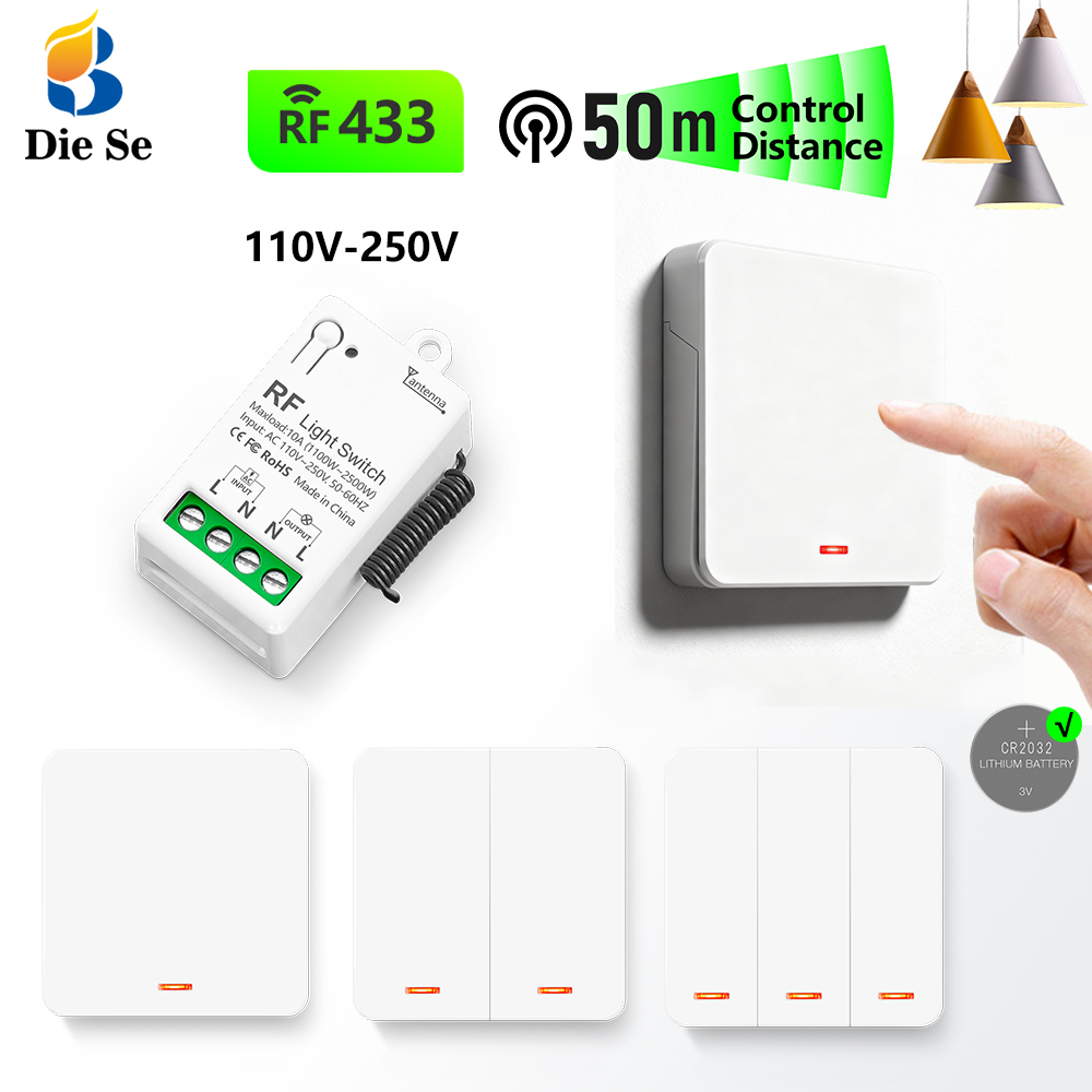 Home Improvement Loan - 433MHz ワイヤレス AC ライトスイッチ 220V レシーバーと