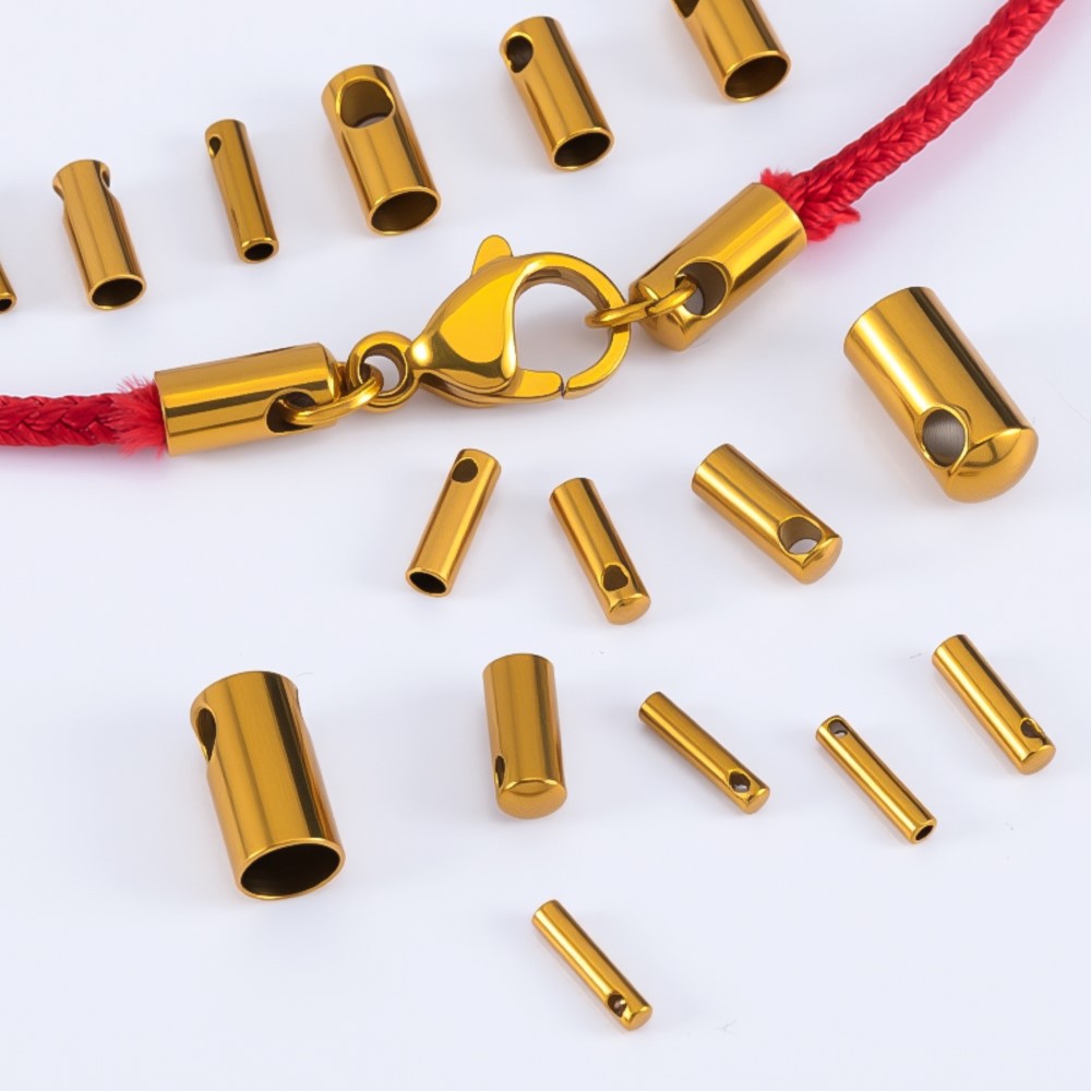 Wire Connector Cap - 20個入り 色褪せないステンレス製エンドビーズキャップコネクター DIYジュエリー ブレスレット ネックレス製作パーツ卸売