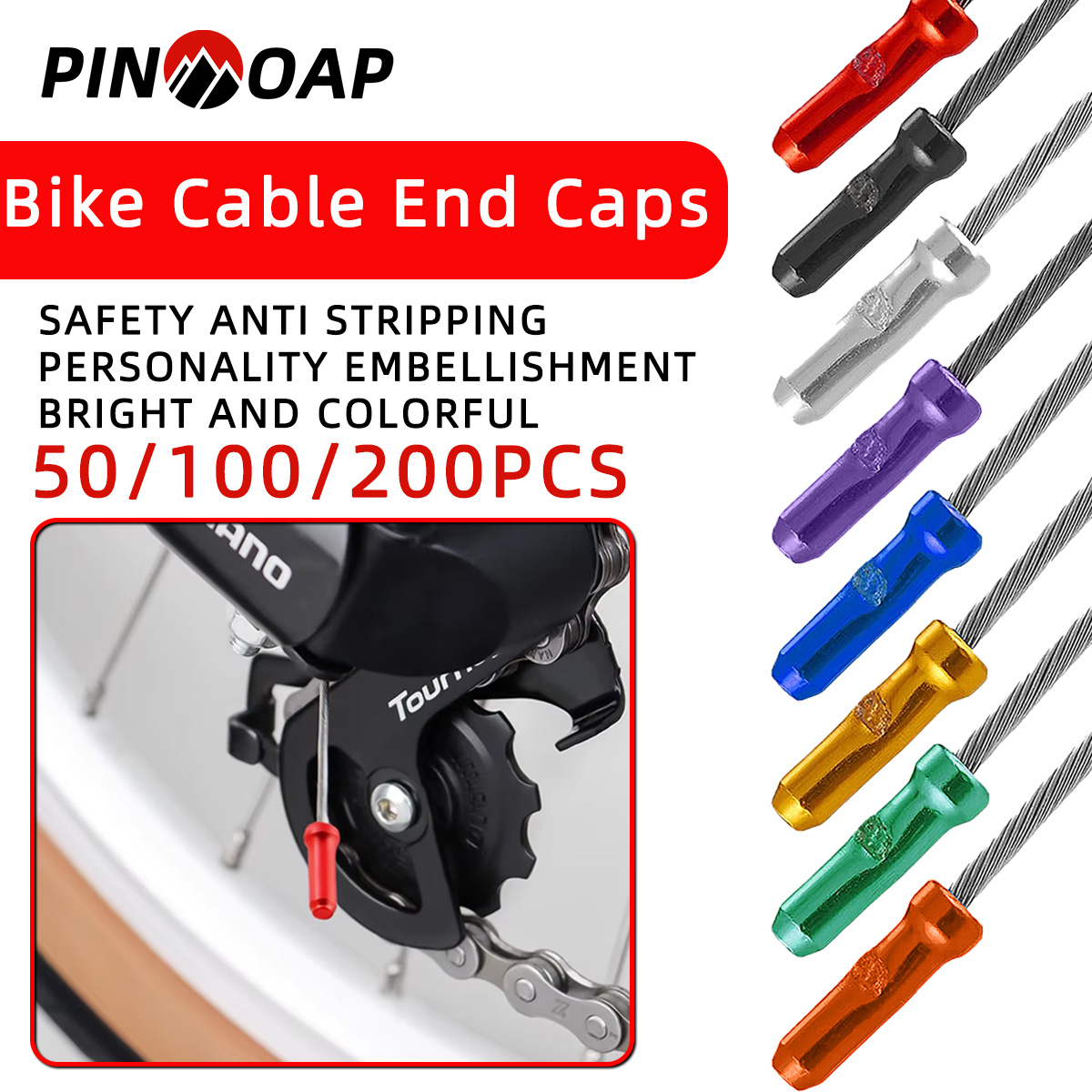 Wire Connector Cap - PINMOAP 自転車コアキャップ可変速ブレーキケーブルエンドカバーアルミ合金ワイヤーコアキャップとワイヤーテールキャップマウンテンバイク用