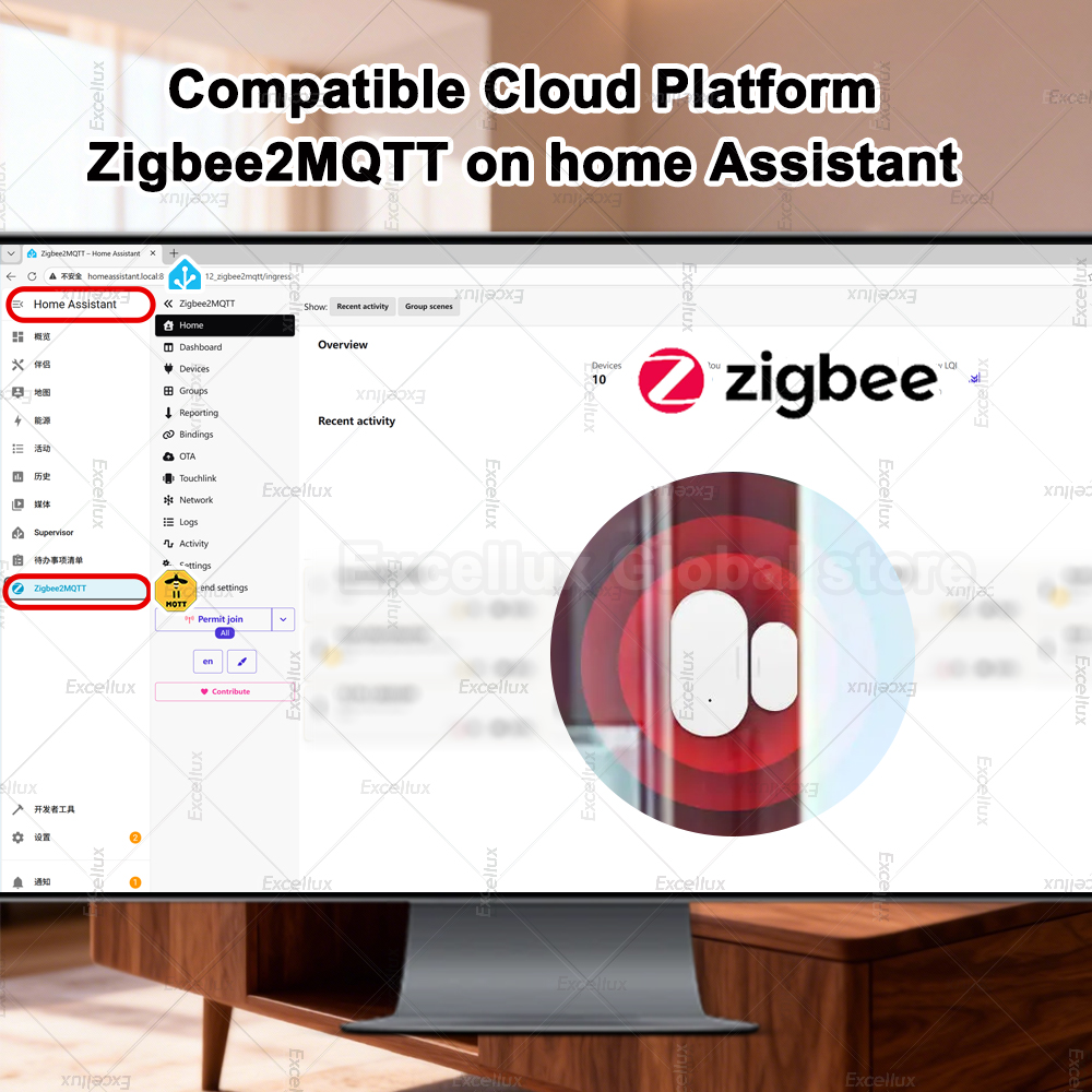 Zigbee 3.0 ドア窓センサー輝度/振動センサースマー - Home Improvement Hardware のレビューと価格