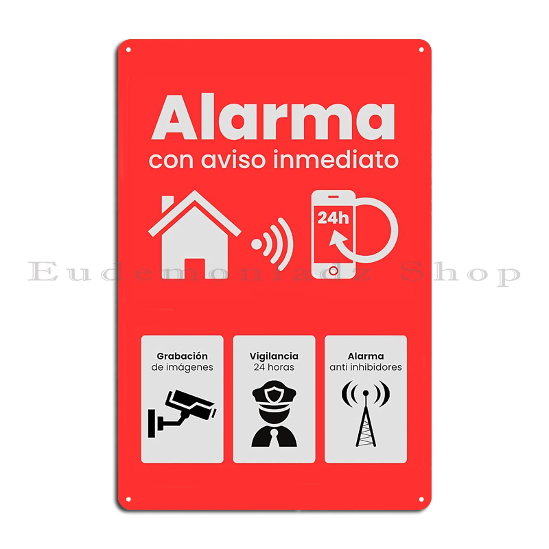 レトロ 24 時間警報システムメタルサインプラークヴィンテー - Home Improvement Hardware のレビューと価格