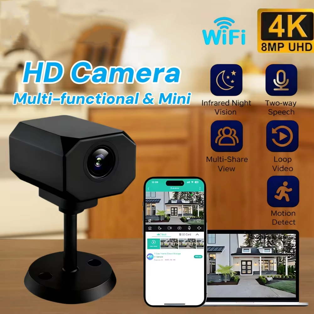 4K HD WiFi セキュリティカメラ 家庭用 ミニ スマ - Home Improvement Hardware のレビューと価格
