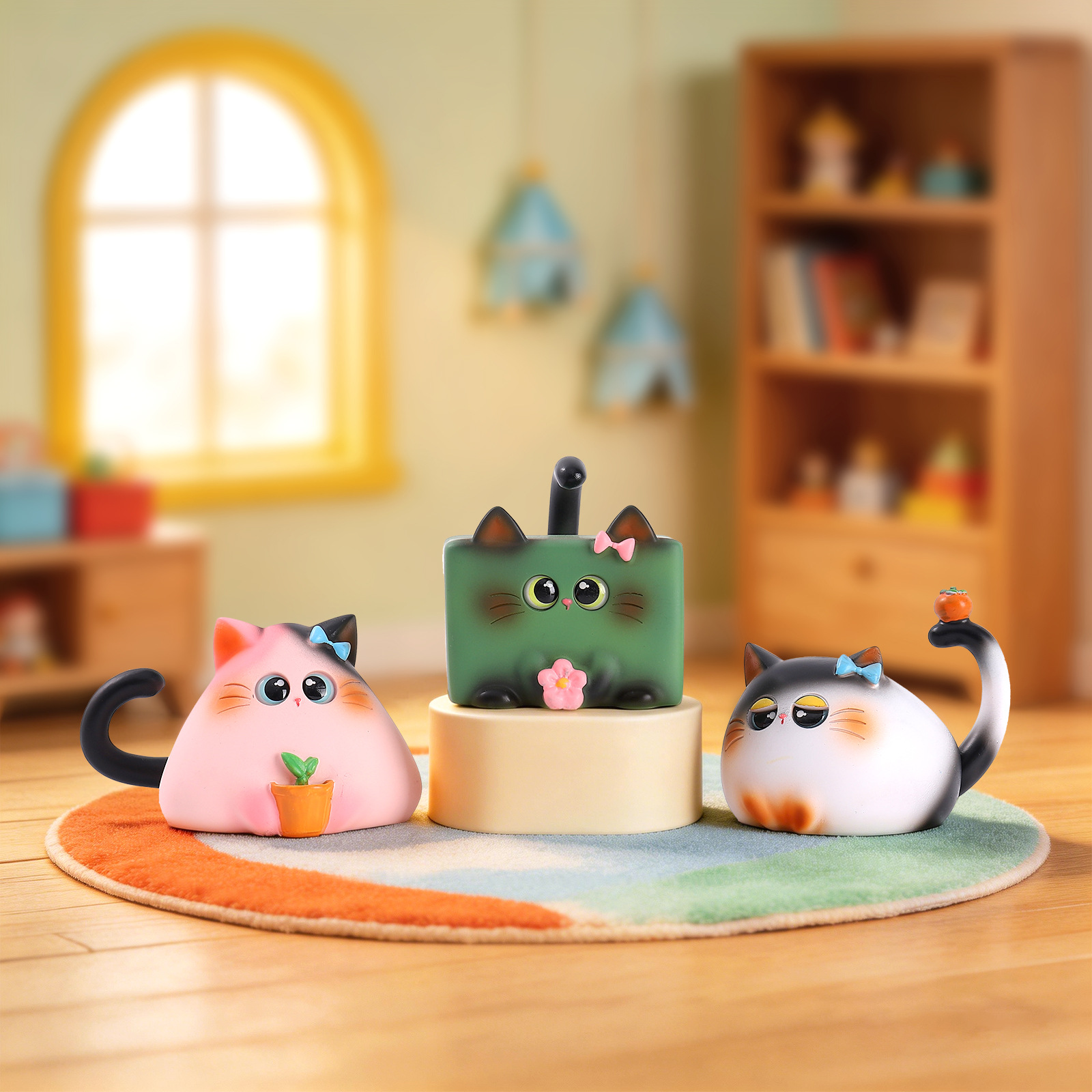 ブラインドボックス猫フィギュア樹脂製クリエイティブ漫画デスク - Home Improvement Hardware のレビューと価格