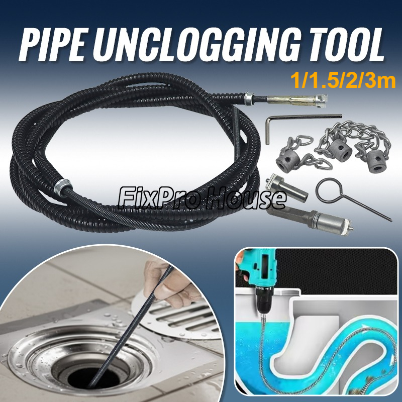 1～3m電動ドリルパイプ浚渫ツール、排水管スネークパイプクリ - Plumbing Snake Drain のレビューと価格