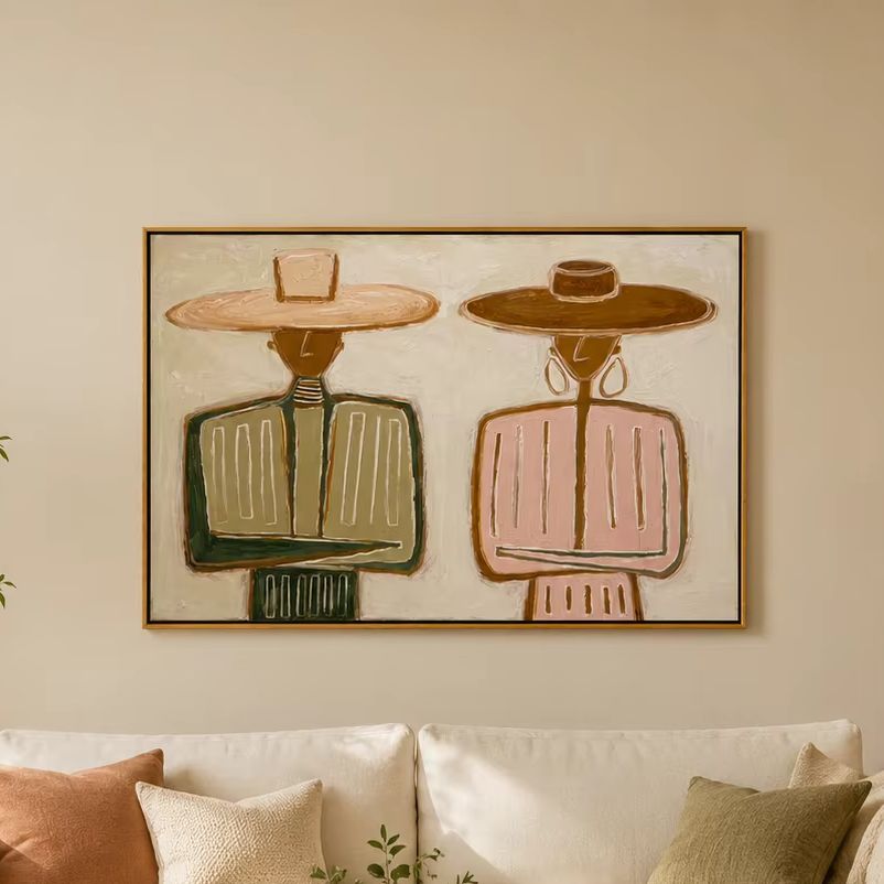 静かな調和 – 抽象的な幾何学模様の絵画 |   重厚な質感 - Wall Texture Spray のレビューと価格
