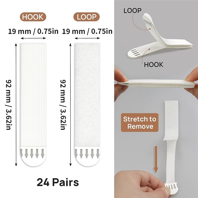 A77K 強力絵画吊り下げストリップ、24ペア（48枚）粘着 - Picture Hanging Strip のレビューと価格