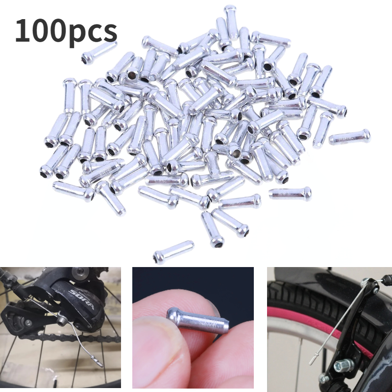 アルミ合金自転車ケーブルエンドキャップ,100個,マウンテン - Wire Connector Cap のレビューと価格