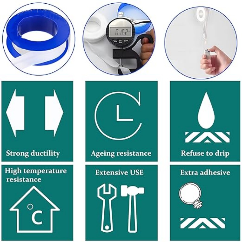 5 個シールテープスレッドシール防水リークテープ配管工 PT - Plumbing Tape Ptfe のレビューと価格