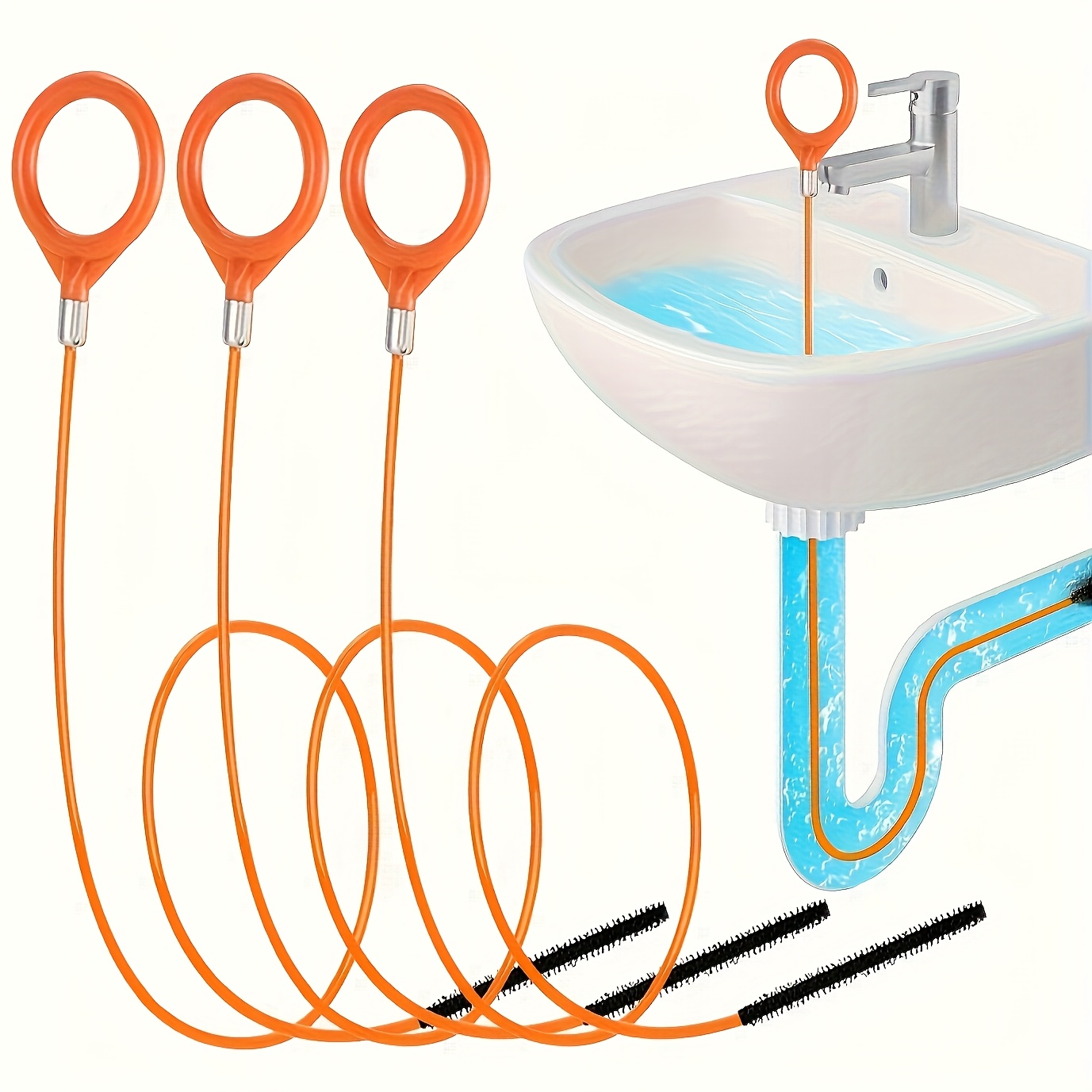 シンクの髪の毛除去ツール、柔軟で壊れにくい配管用スネーク排水 - Plumbing Snake Drain のレビューと価格