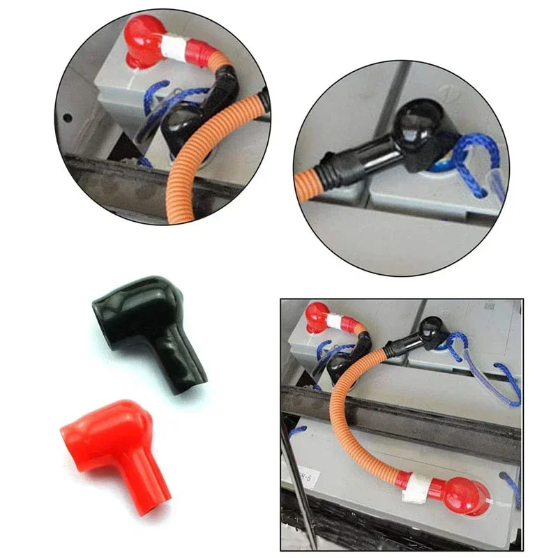 車のバッテリー絶縁カバー,黒と赤の丸いゴム製端子,20x12 - Wire Connector Cap のレビューと価格