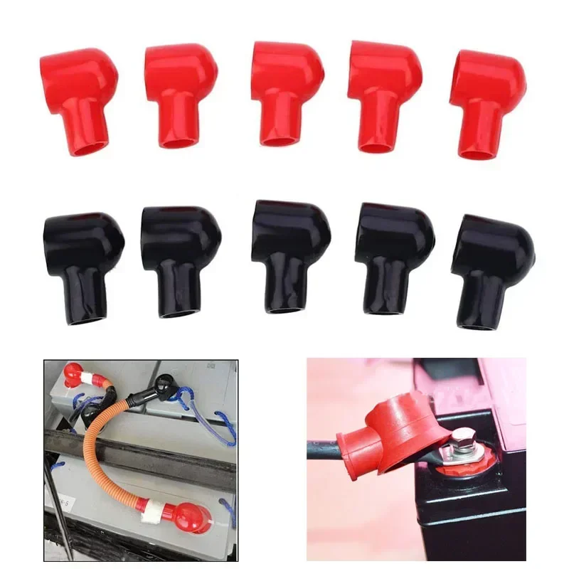 車のバッテリー絶縁カバー,黒と赤の丸いゴム製端子,20x12 - Wire Connector Cap のレビューと価格