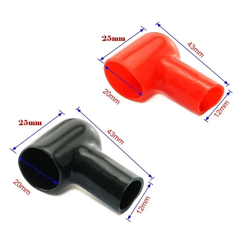 車のバッテリー絶縁カバー,黒と赤の丸いゴム製端子,20x12 - Wire Connector Cap のレビューと価格