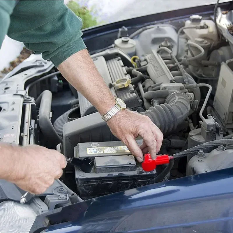 車のバッテリー絶縁カバー,黒と赤の丸いゴム製端子,20x12 - Wire Connector Cap のレビューと価格