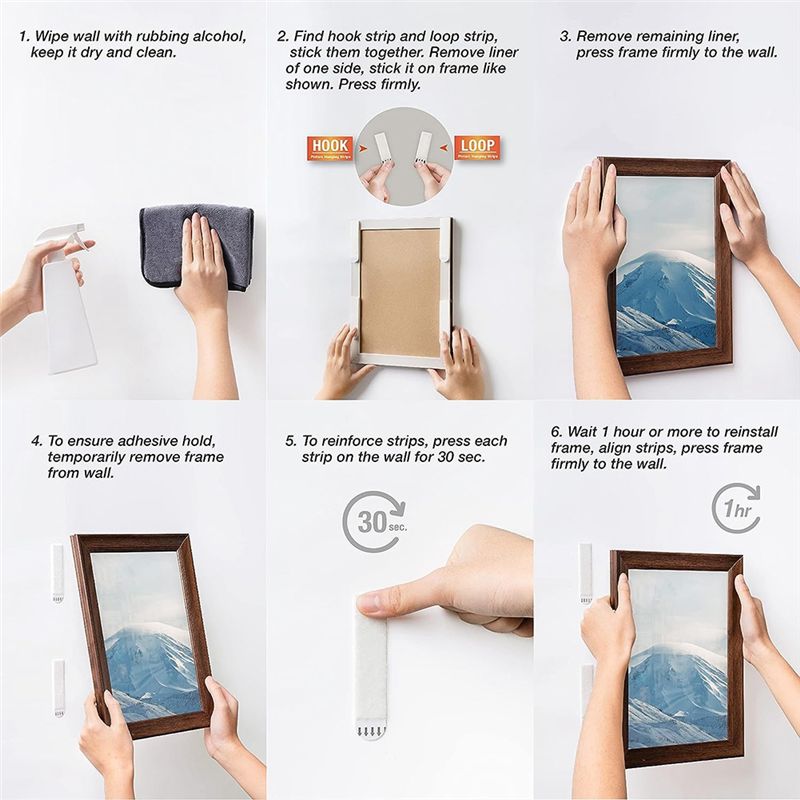 A03E-20 ペア (40 ストリップ) 跡が残らない取り - Picture Hanging Strip のレビューと価格